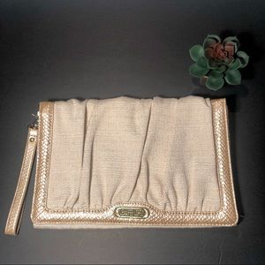 COPY - Jeniffer Lopez Cream/Gold Clutch Purse